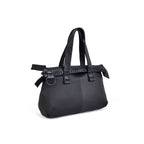 【25bis】Tote Bag in Black — A4 Leather Tote with Iconic Oversized Zipper and Pouch-Stitched Handles, Made in Japan
