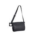 【hatome】Body Bag M in Black — Sleek Leather Body Bag with Grommet Detail, Made in Japan
