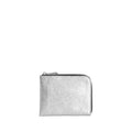 【ritz】L-Zip Mini Wallet in Silver — Slim Metallic Goat Leather Wallet, Made in Japan

