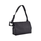 【hatome】Body Bag L in Black — Oversized Leather Slouchy Bag with Grommet Detail, Made in Japan
