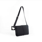 hatome｜wet｜Body Bag M in Black — Lightweight Water-Resistant with Super Soft Leather Strap, Made in Japan
