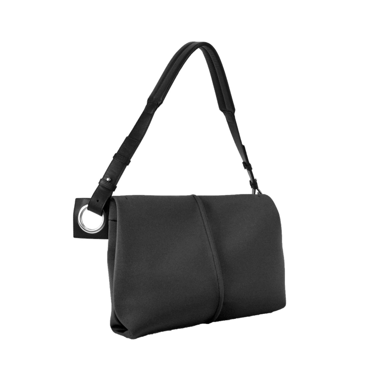 hatome｜ wet｜ Body Bag L in Black — Lightweight Water-Resistant with Super Soft Leather Strap, Made in Japan
