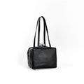 kuchigane Box Tote in Black — Kiss-Lock Leather Bag, Made in Japan
