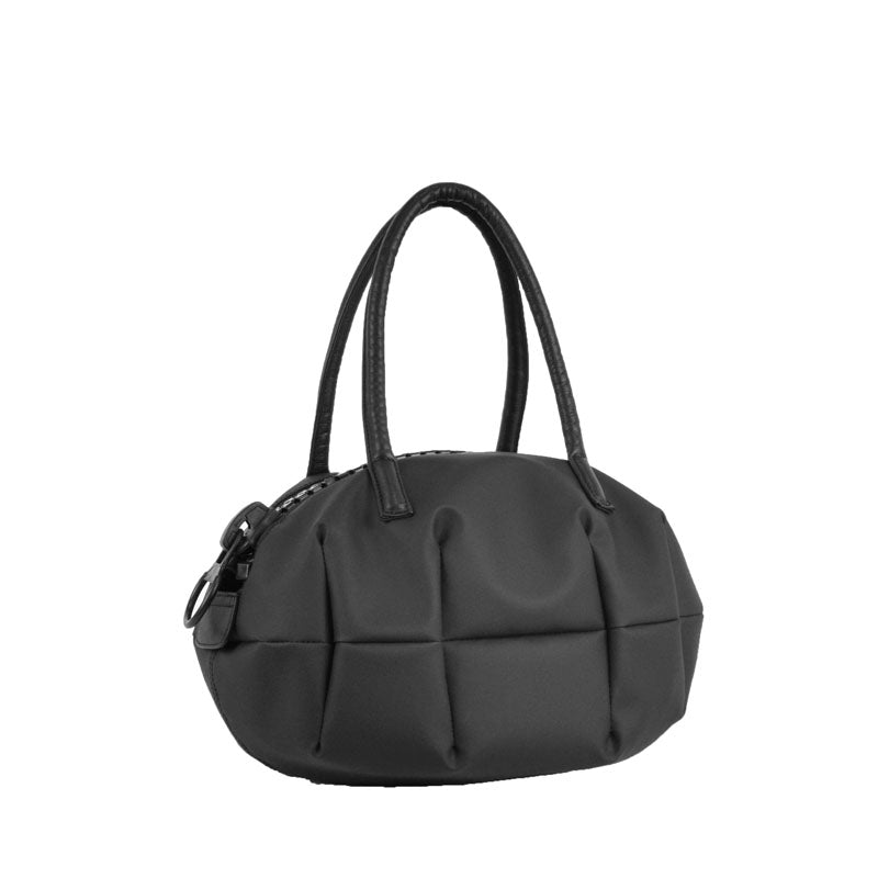 【25bis】Omanju Tote in Black — Waterproof Tote Bag with Super Soft Leather Handles and Iconic 25bis Zipper, Made in Japan
