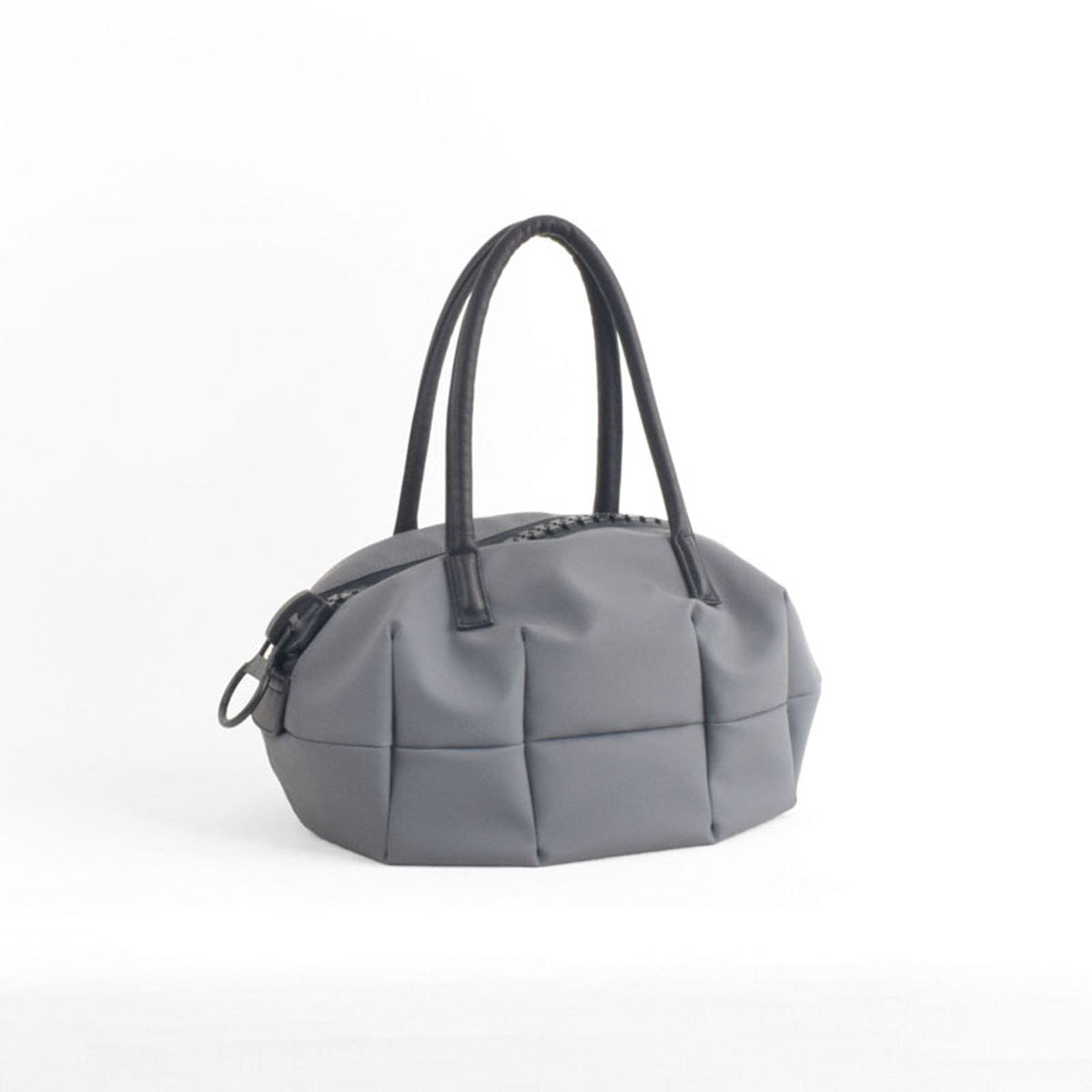 【25bis】Omanju Tote in Grey — Waterproof Tote Bag with Super Soft Leather Handles and Iconic 25bis Zipper, Made in Japan
