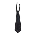 25bis｜Leather Necktie in Black — Avant-Garde Zipper Tie in Super Soft Cowhide, Made in Japan
