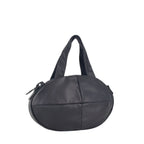 【25bis】Oval Tote in Black — Iconic Leather Tote with Oversized 25bis Zipper, A4 Capacity, Pouch-Stitched Handles, Made in Japan