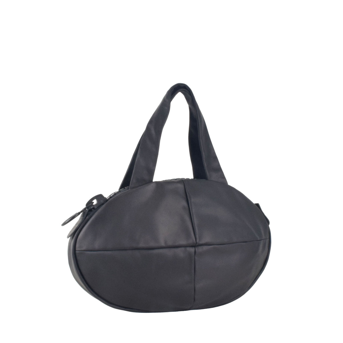 【25bis】Oval Tote in Black — Iconic Leather Tote with Oversized 25bis Zipper, A4 Capacity, Pouch-Stitched Handles, Made in Japan