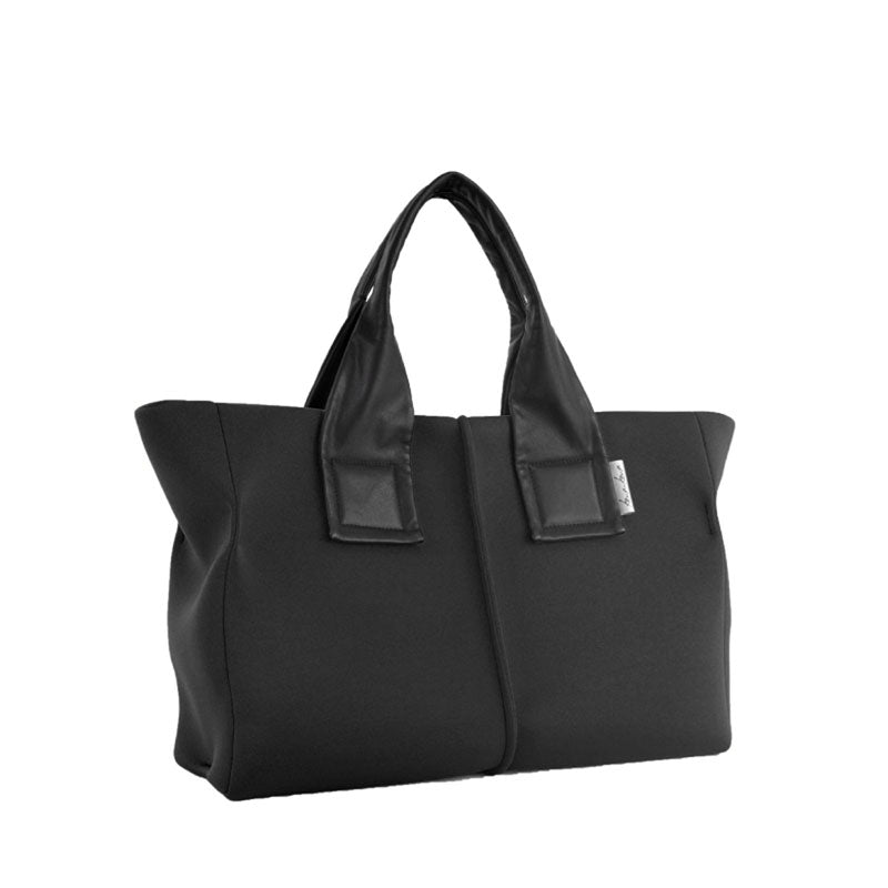 WET Tote Bag L in Black — Lightweight Water-Resistant with Leather Handles, Made in Japan
