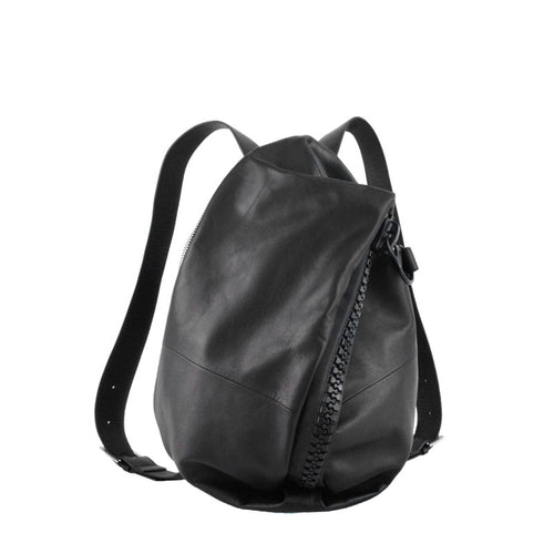 【25bis】Soft Leather Backpack with Iconic Industrial Zipper and Wetsuit Back Panel, Made in Japan
