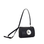 【button】Pochette in Black — Shell Button Leather Crossbody Clutch with Super Soft Cowhide, Made in Japan
